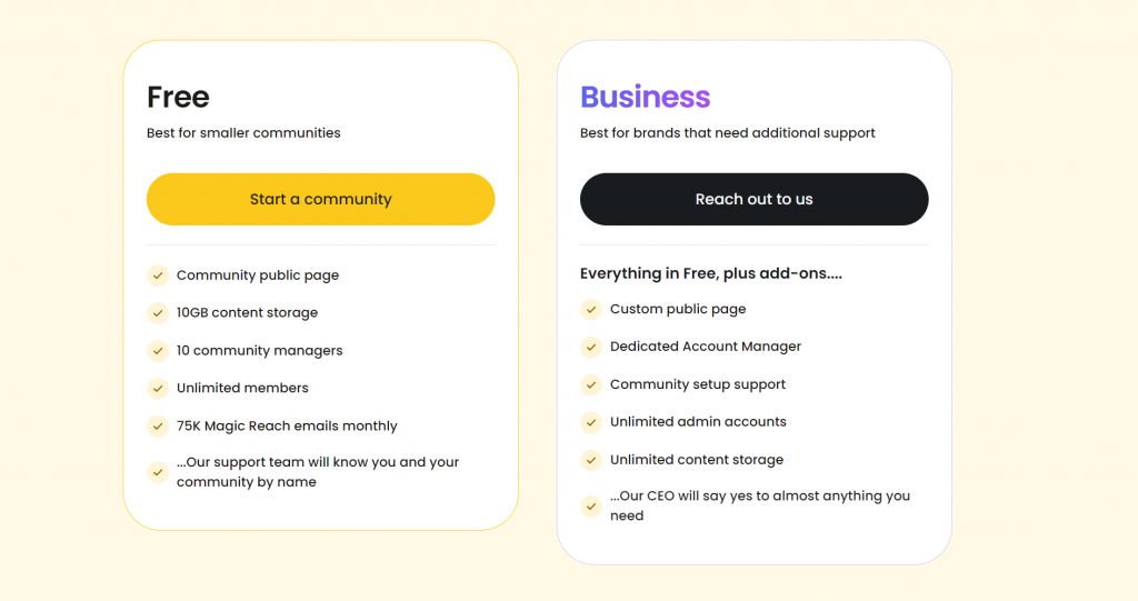 pricing and plans for nas io learning community platform