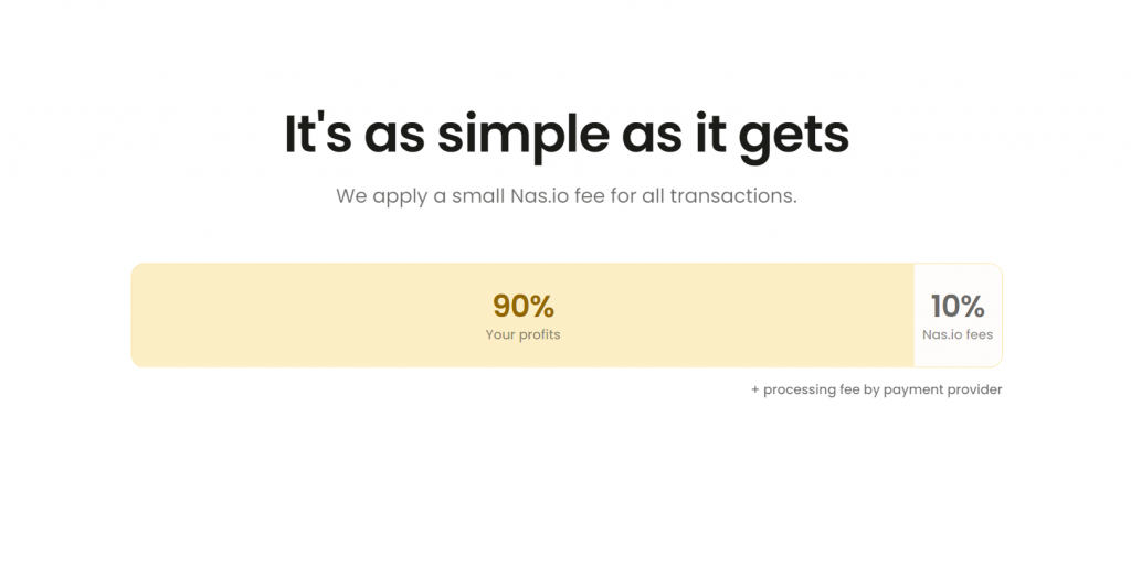 transaction fee bar chart for nas io