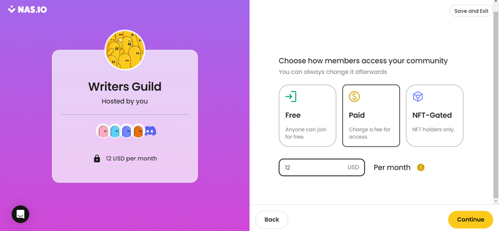 pick membership for nas io learning community platform paid