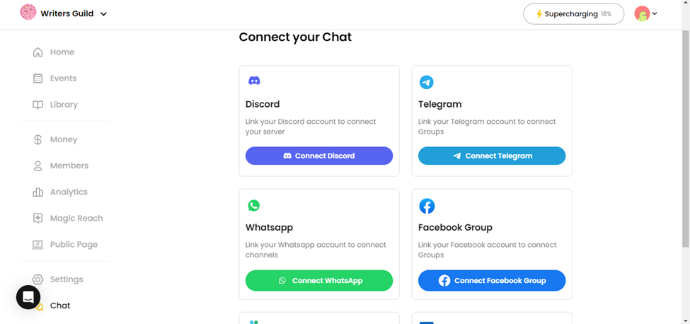 connect your chats and platforms to nas io learning community platform
